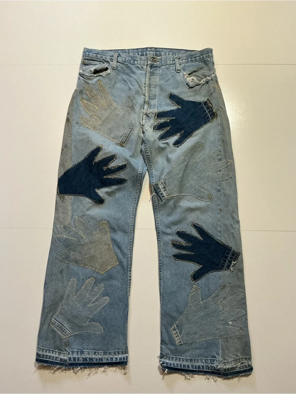 Vintage Levi’s Hands Reworked Upcycled 1 Of 1 Distressed Button Fly Denim Jeans